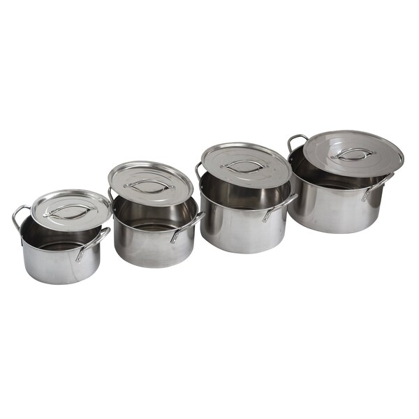 Amerihome 8 Piece Stainless Steel Stock Pot Set - SSTP4