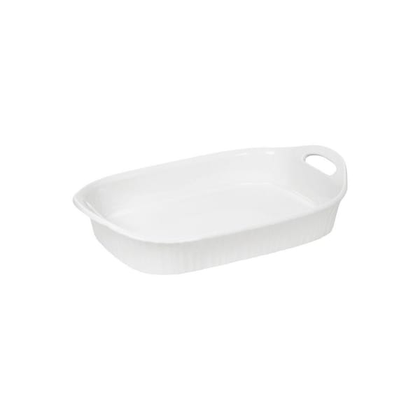 Corningware Casserole Dish, 3 qt Capacity, Ceramic, French White, Dishwasher Safe: Yes - 1105936