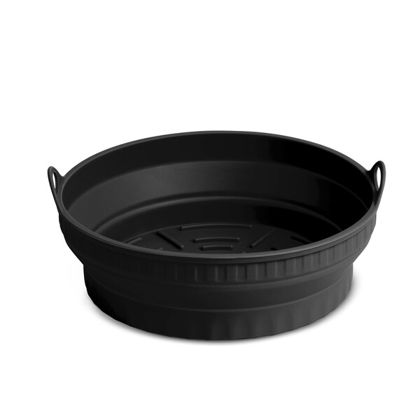Bklyn Steel Co. 2qt Collapsible Round Silicone Air Fryer Pan - Onyx - 48154