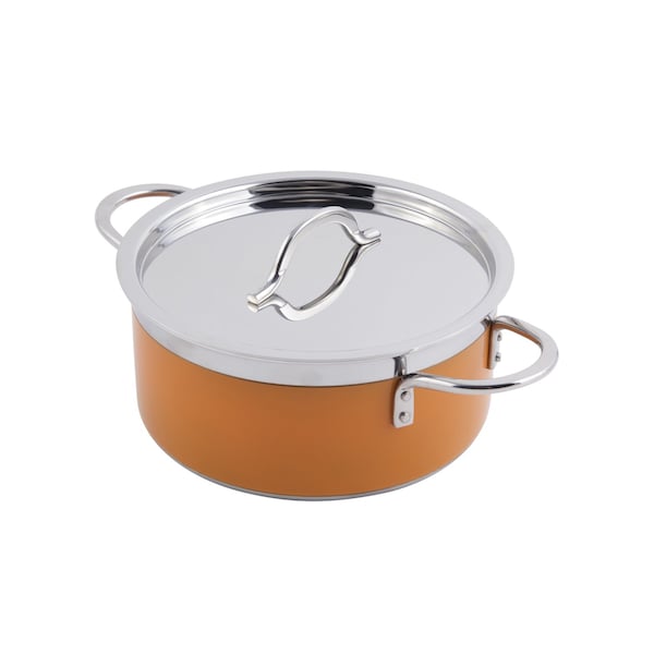 Bon Chef Classic Cntry French Col Pot W/Cover 8 5/8"Diax 3 7/8"H  3 Qt 9 Oz - 60301ORANGE