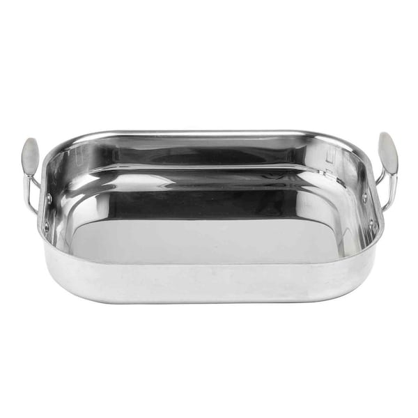 Tablecraft Roast Pan, Tri-Ply, SS, 2 Handles, 6 qt. - CW2032