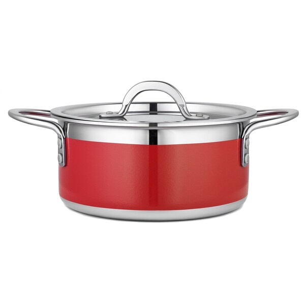 Bon Chef Country French 2 Pot W/Cover 7-3/4 Dia X 3-1/2H 2 Qt 9 Oz - Red - 71300-CF2-R
