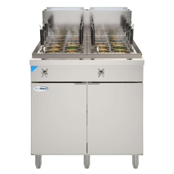 Koolmore Commercial 22 Gallon Natural Gas Stainless Steel Pasta Cooker With 12 Baskets and 140,000 BTU - KM-PC12-NG