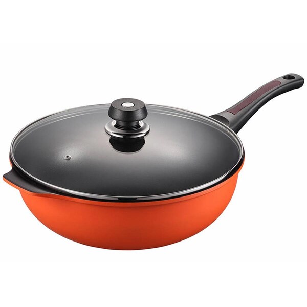 Black Bolt PN Poong Nyun Die Casting Wok Pan - Orange - KG171511