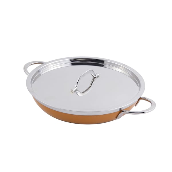 Bon Chef Classic Cntry French Col Saute Pan/Skillet W/Cover Dbl Handle 11"X2 1/4"  2 Qt 12 Oz - 60305ORANGE