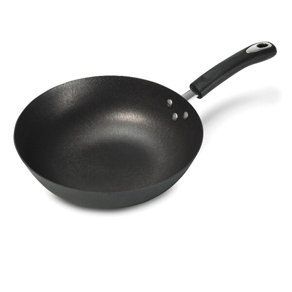 Starfrit Light Nonstick Cast Iron Wok with Bakelite Handle 12-In. - 030070-003-0000