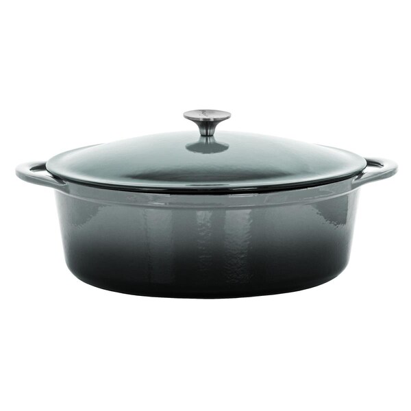 Megachef 7 qt. Oval Enameled Cast Iron Casserole, Gray - MG-CO33AG