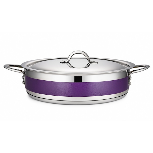 Bon Chef Country French 2 Pot W/Cover 12 3/8"  Dia X 3"  6 Qt - Purple - 71030-CF2-P