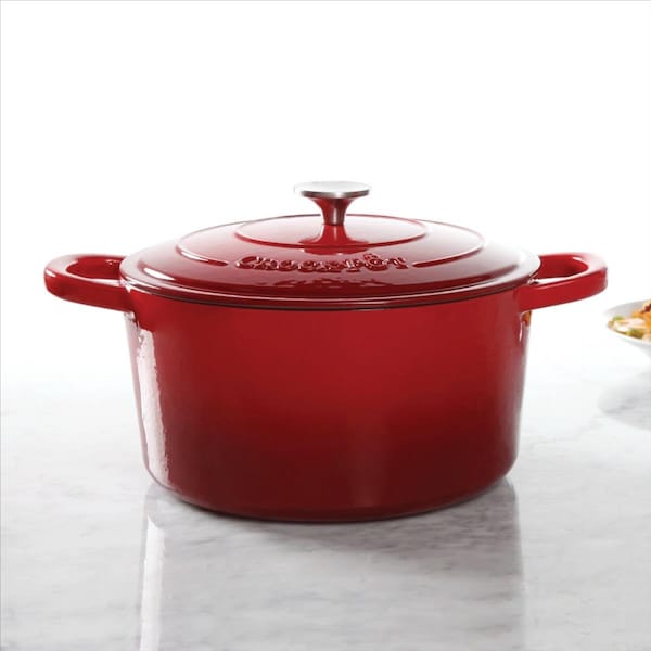 Gibson 7 qt Round Dutch Oven Crock Pot, Red - 69144.02