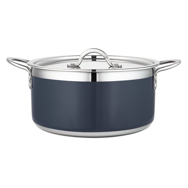 Bon Chef Country French 2 Pot W/Cover 10 1/8"Diax4 3/4"H 5 Qt 22 Oz - Cobalt Blue - 71303-CF2-CB