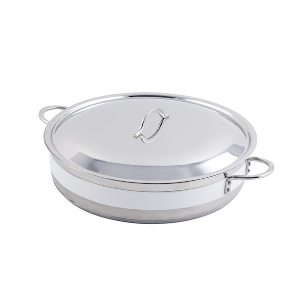 Bon Chef Classic Country French - 9Qt Pot W/Cover Ind Btm 14 3/4" Dia X 3 3/8"  9 Qt - 60032CFWHITE