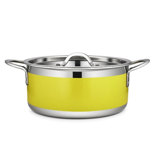 Bon Chef Country French 2 Pot W/Cover 9 3/8"Diax 4 3/8"H 4 Qt 9 Oz - Yellow - 71302-CF2-Y