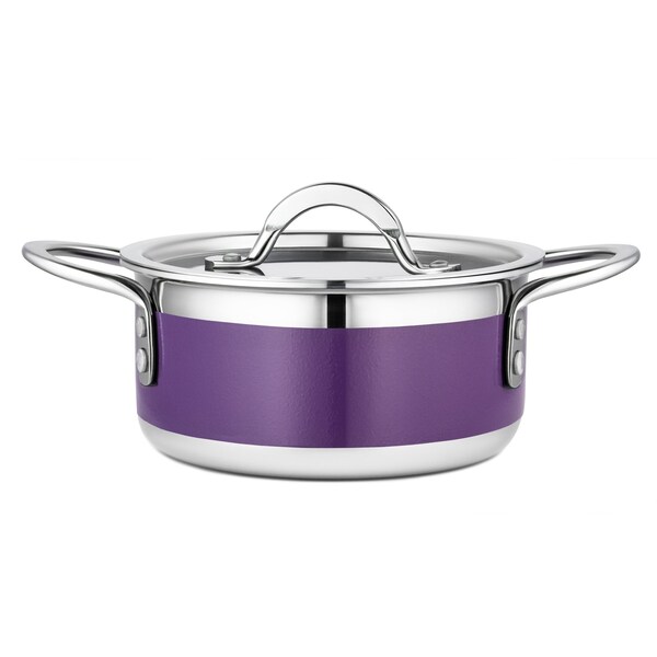 Bon Chef Country French 2 Pot W/Cover 7" X 3" 1 Qt 22 Oz - Purple - 71299-CF2-P