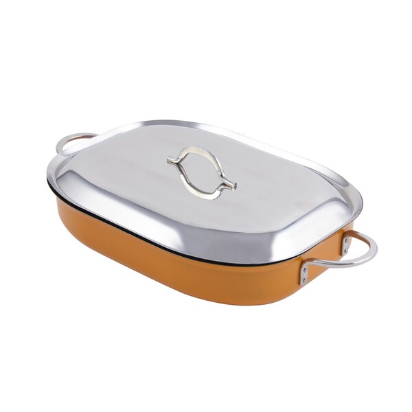 Bon Chef Classic Country French Oblong Pan W/Lid  15" X 11" X 2 7/8"  5 Qt - 60023CFCLDORANGE