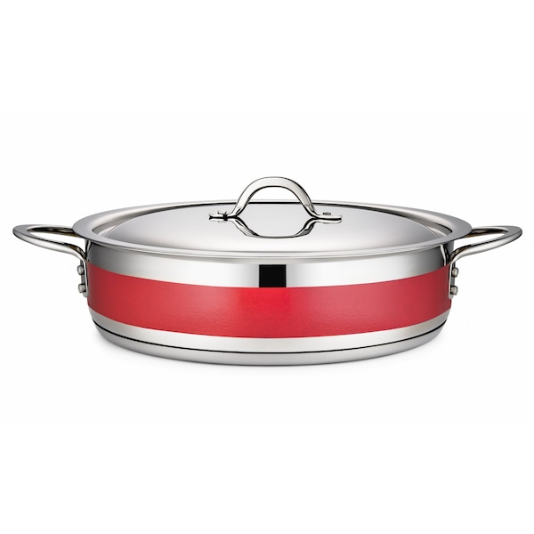 Bon Chef Country French 2 Pot W/Cover 12 3/8"  Dia X 3"  6 Qt - Red - 71030-CF2-R