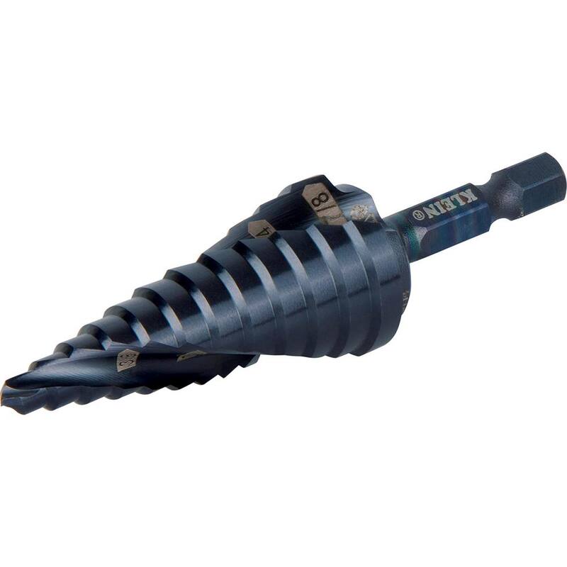Herramienta Klein Tools #14 Broca escalonada, eje de impacto, doble espiral de 3/16” a 7/8” - QRST14