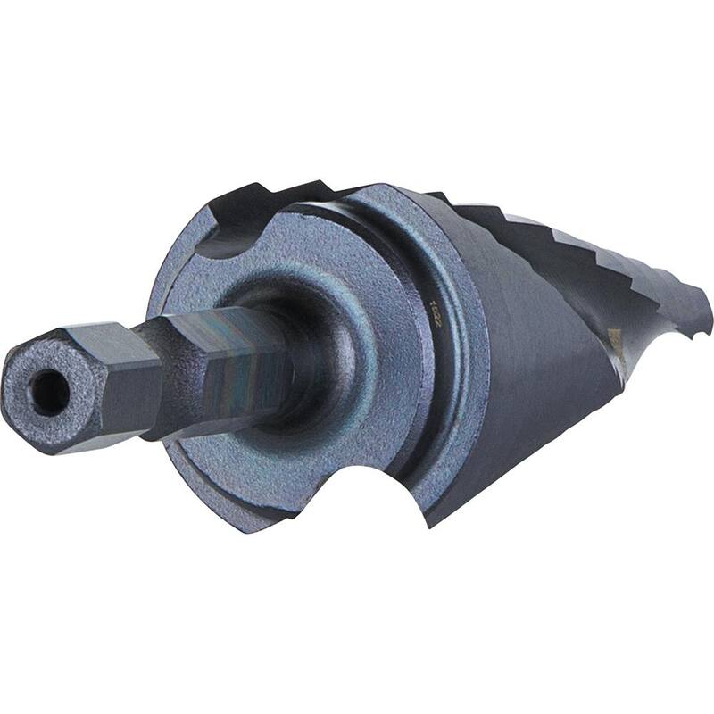 Herramienta Klein Tools #14 Broca escalonada, eje de impacto, doble espiral de 3/16” a 7/8” - QRST14