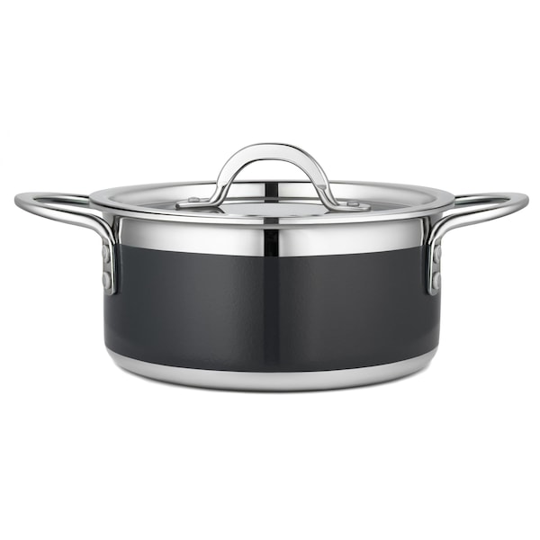 Bon Chef Country French 2 Pot W/Cover 7-3/4 Dia X 3-1/2H 2 Qt 9 Oz - Black - 71300-CF2-B