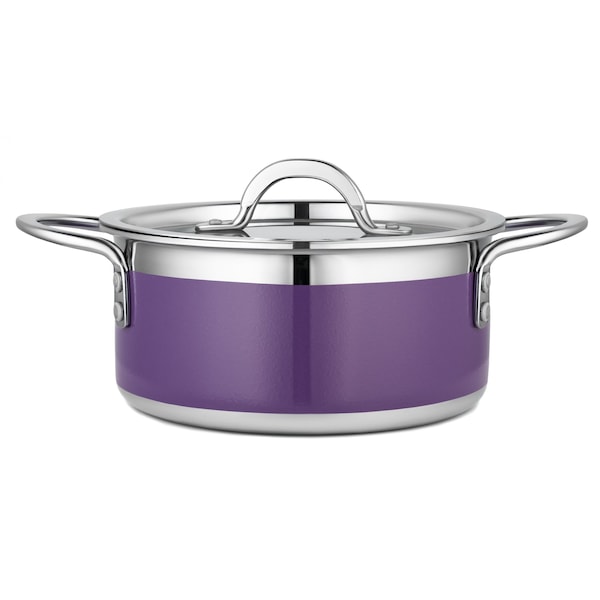 Bon Chef Country French 2 Pot W/Cover 7-3/4 Dia X 3-1/2H 2 Qt 9 Oz - Purple - 71300-CF2-P