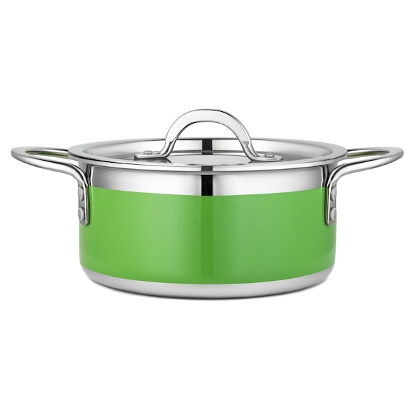 Bon Chef Country French 2 Pot W/Cover 7-3/4 Dia X 3-1/2H 2 Qt 9 Oz - Lime - 71300-CF2-L