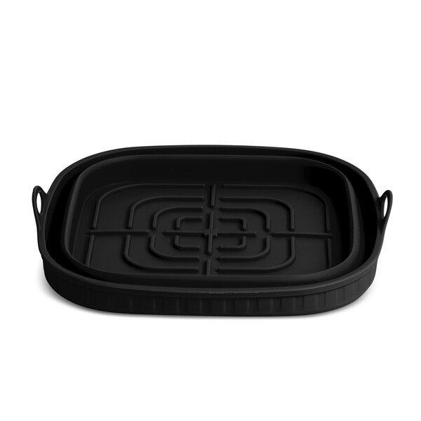 Bklyn Steel Co. 2qt Collapsible Square Silicone Air Fryer Pan - Onyx - 48151