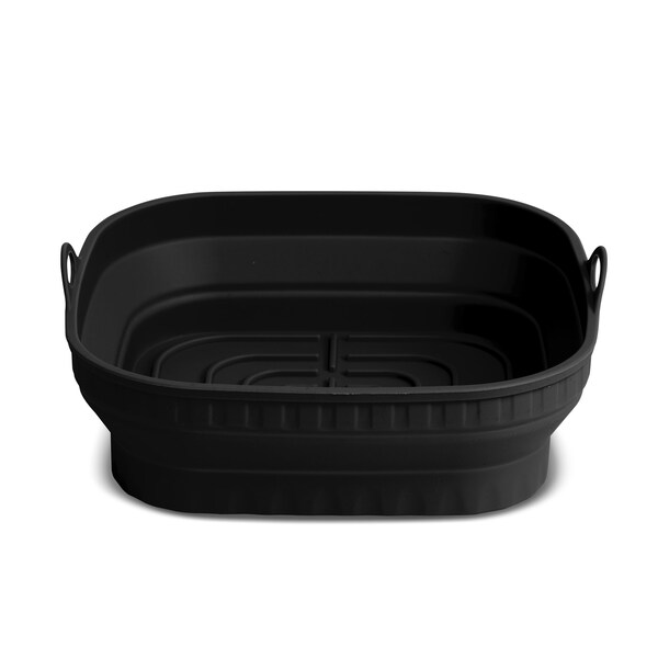 Bklyn Steel Co. 2qt Collapsible Square Silicone Air Fryer Pan - Onyx - 48151