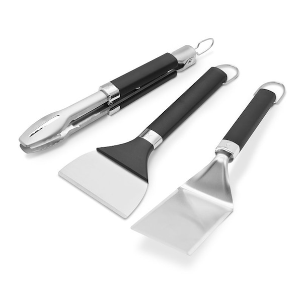 Weber Portable Griddle Tool Set, Stainless Steel, Plastic Handle - 3400074