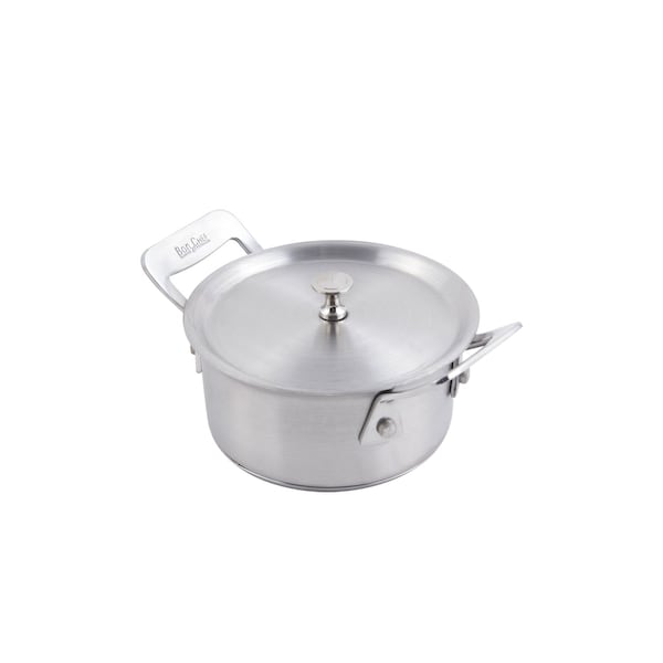 Bon Chef Cucina Side Dish W/ Lid, Ind Btm, (2) Square Handles, 4 7/8" Dia. X 2 1/2" H, 16 Oz - 60021