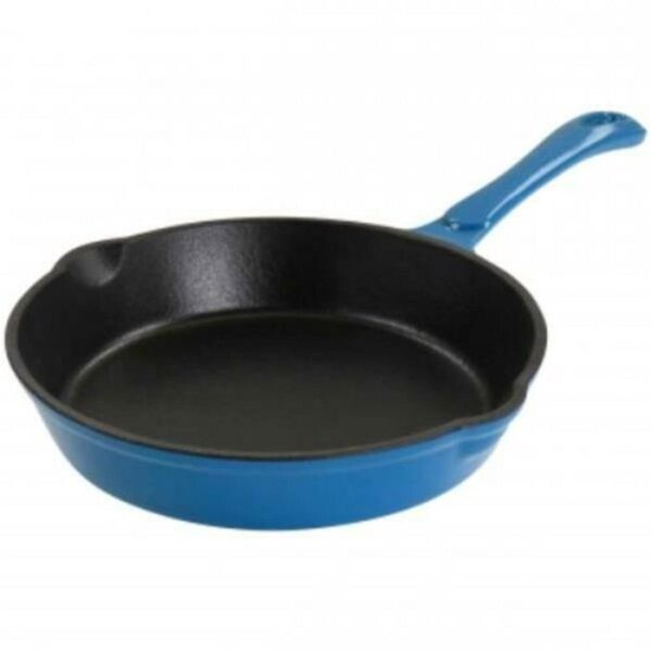Megachef 8 in. Enameled Round PreSeasoned Cast Iron Frying Pan, Turquoise - MCCE-8TUR