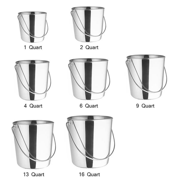 Jacks Heritage Collection 3699-2 2 qt. Stainless Steel Pail - 3699-2QT