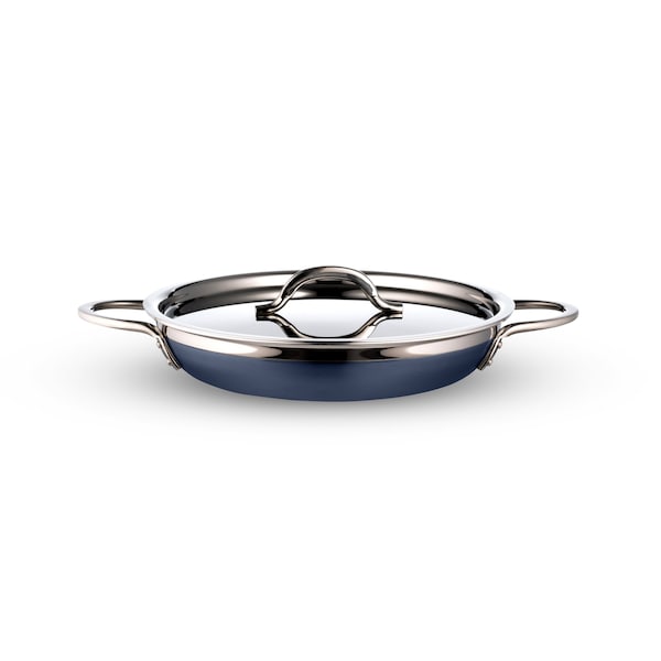 Bon Chef Country French 2 Saute Pan/Skillet W/Cover Dbl Handle  11"X2 1/4"  2 Qt 12 Oz - Cobalt Blue - 71305-CF2-CB