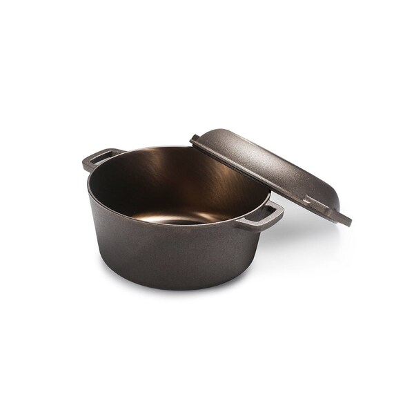 Black & Decker 5-Quart Cast Iron Dutch Oven with 10.25-Inch Skillet Lid, Pre-Seasoned Cast Iron Cookware - BDK202BR