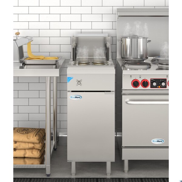 Koolmore Commercial 11 Gallon Natural Gas Stainless Steel Pasta Cooker With 6 Baskets, 70,000 BTU - KM-PC6-NG