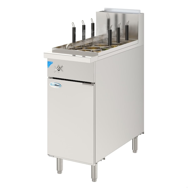 Koolmore Commercial 11 Gallon Natural Gas Stainless Steel Pasta Cooker With 6 Baskets, 70,000 BTU - KM-PC6-NG