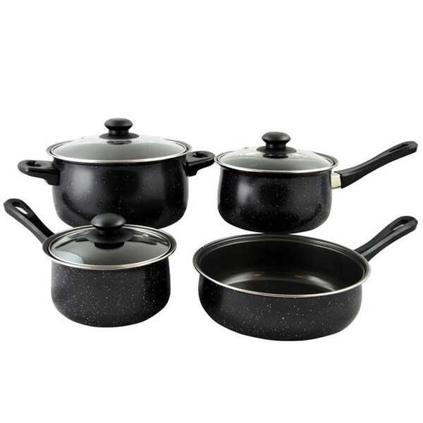 Gibson Gibson 108169.07 Casselman Cookware Set in Black with Bakelite Handle - 7 Piece - 108169.07