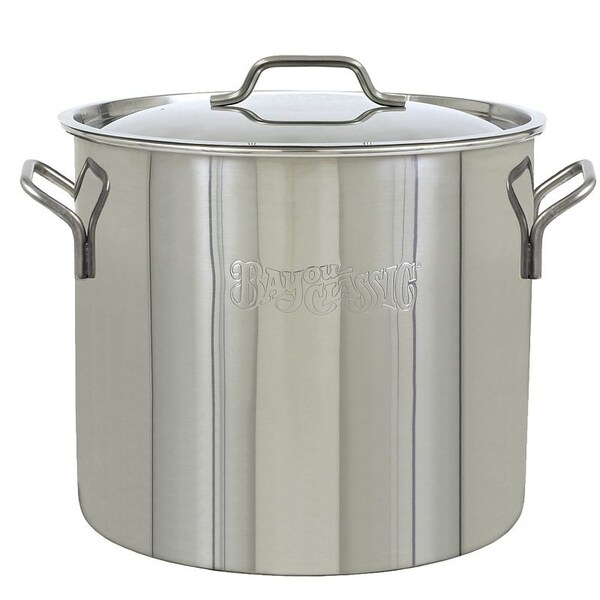 Bayou Classic Brew Kettle, 7.5 gal, Stainless Steel, Silver, Welded Handle - 1430