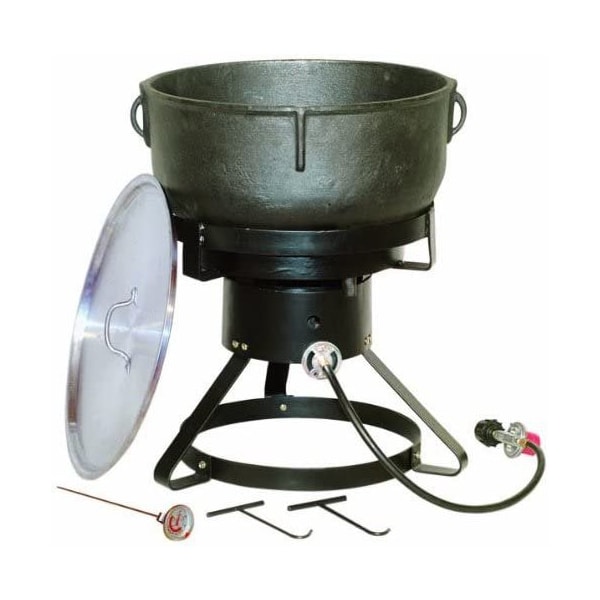 King Kooker Outdoor Cooker, 60K BTU, 10 Gallon Jambalaya Pot, Cast Iron - 1740