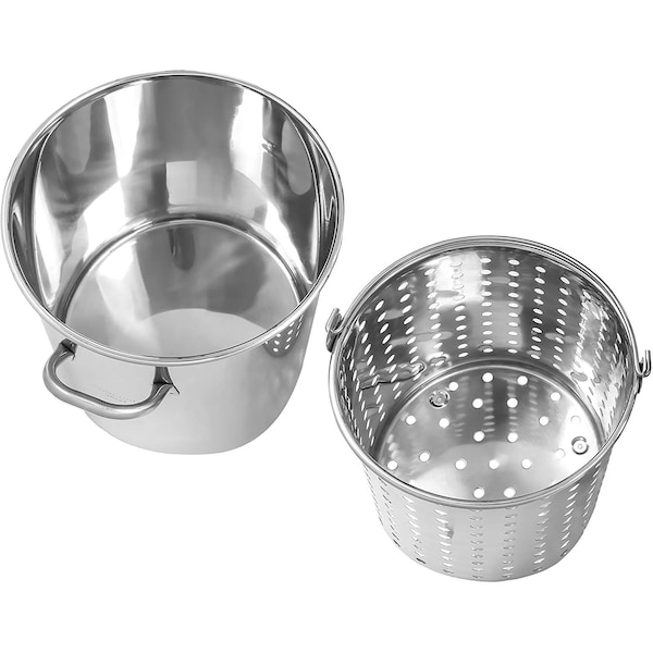 Concord Stainless Steel Stock Pot w/ Basket Heavy Kettle 36 Quart - S36-B