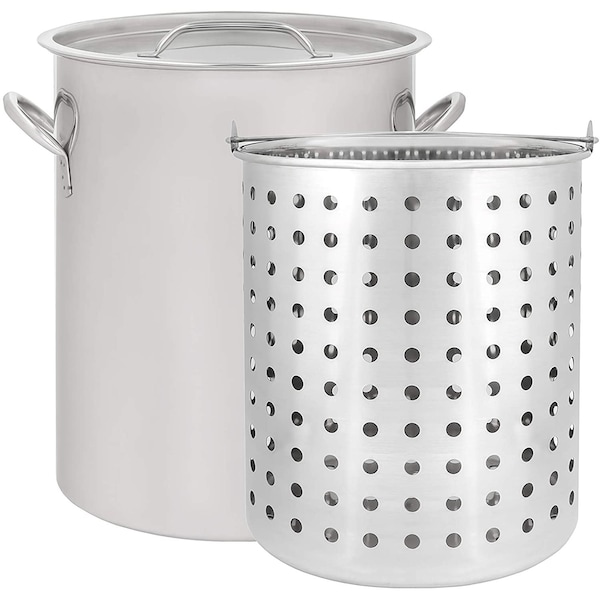 Concord Stainless Steel Stock Pot w/ Basket Heavy Kettle 36 Quart - S36-B