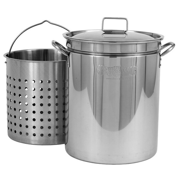 Bayou Classic STOCKPOT STAINLESS W/BSKT 44QT - 1144