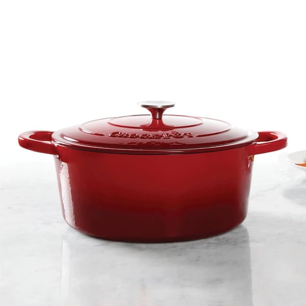 Gibson 7 qt Oval Dutch Oven Crock Pot, Red - 69147.02