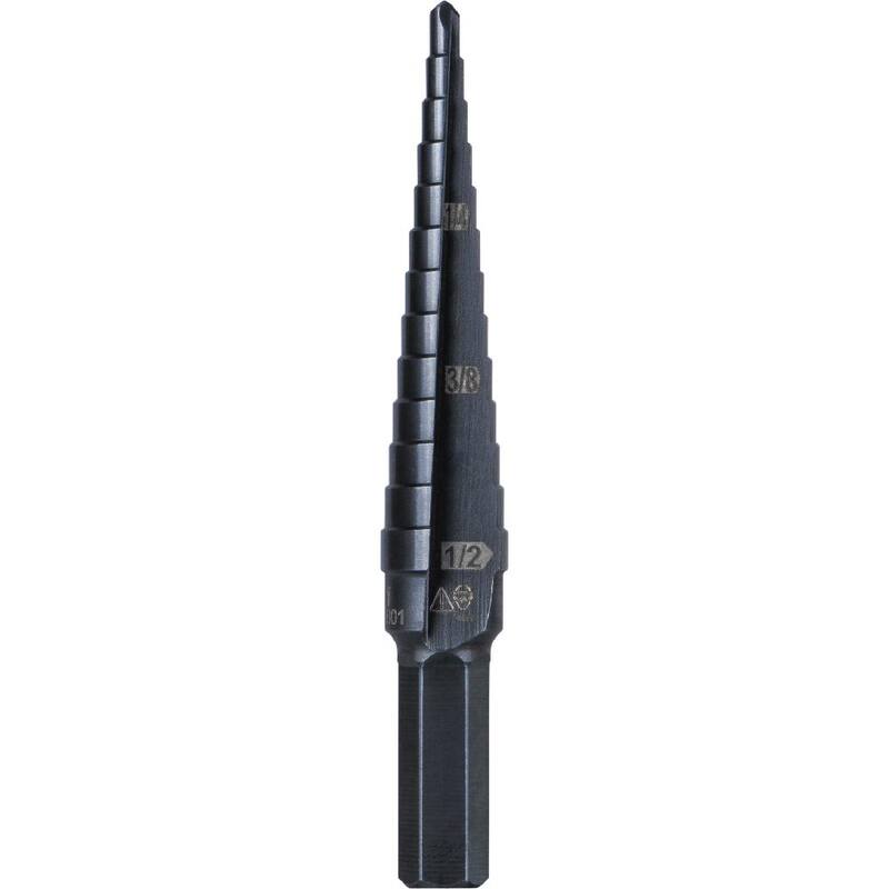 Broca escalonada de acero de alta velocidad de doble filo de 1/8 a 1/2 pulgadas - KTSB01