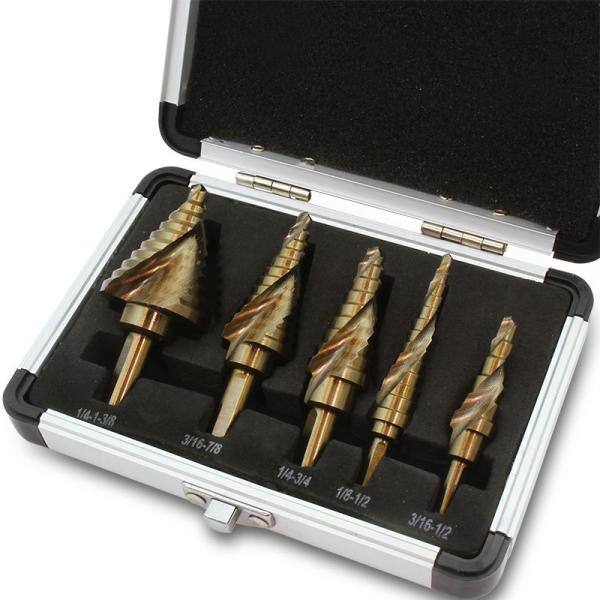Set de brocas escalonadas de acero cobalto industrial de STARK USA (5 piezas) - 31014-H1