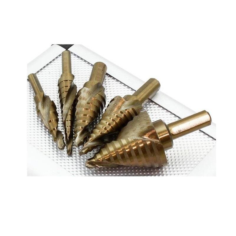 Set de brocas escalonadas de acero cobalto industrial de STARK USA (5 piezas) - 31014-H1
