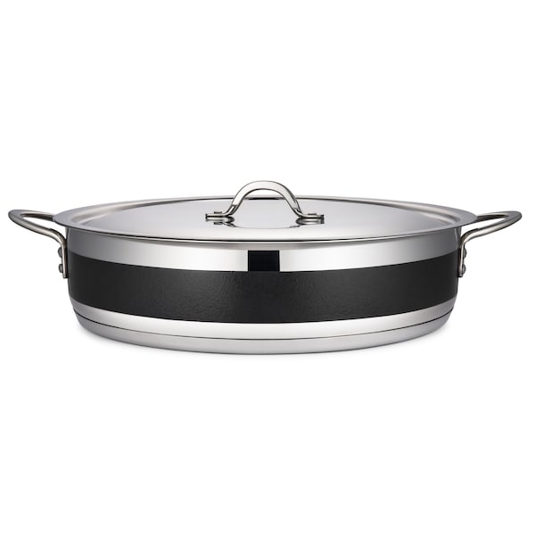 Bon Chef Country French 2 Pot W/Cover 14 3/4" Dia X 3 3/8" H  9 Qt - Black - 71032-CF2-B