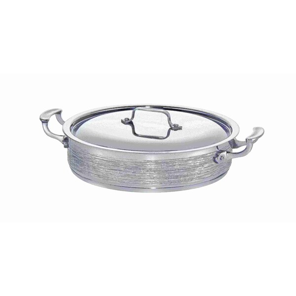Bon Chef Cucina 6 Qt Pot W/Cover Rain Finish  Ind Bottom 12 3/8" Dia X 3" H / 6 Qt - 60030RAIN