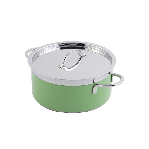 Bon Chef Classic Cntry French Col Pot W/Cover 9 3/8"Diax 4 3/8"H  4 Qt 9 Oz - 60302LIME