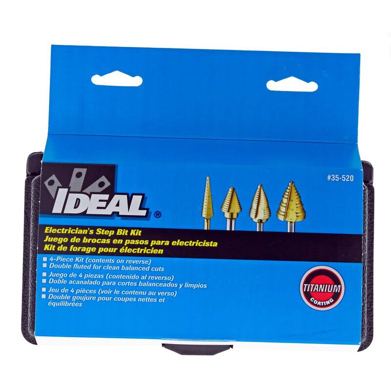 Juego de 4 brocas escalonadas IDEAL para electricistas, de 1/8 pulgada a 1 3/8 pulgadas - 35-520