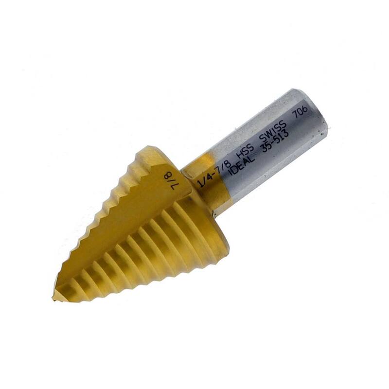 Juego de 4 brocas escalonadas IDEAL para electricistas, de 1/8 pulgada a 1 3/8 pulgadas - 35-520