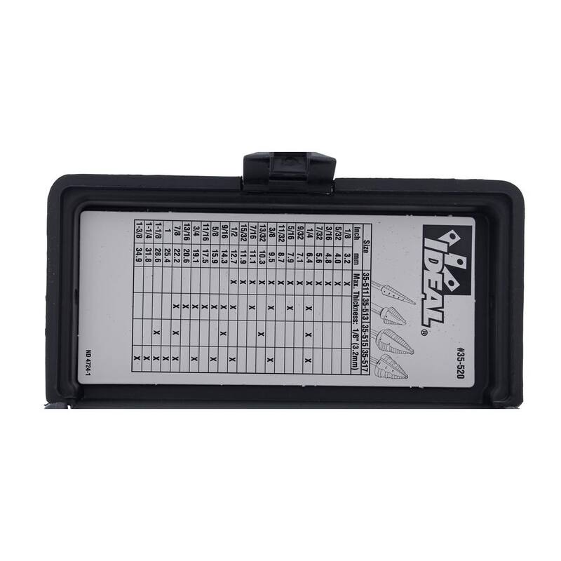 Juego de 4 brocas escalonadas IDEAL para electricistas, de 1/8 pulgada a 1 3/8 pulgadas - 35-520
